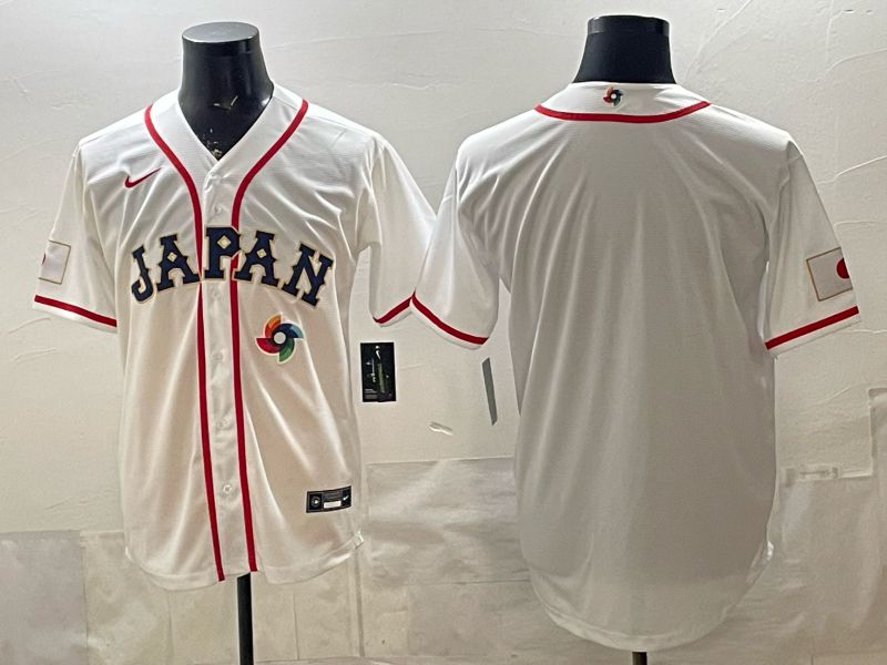Men 2026 World Cub Japan Blank White Game Nike MLB Jersey style 002